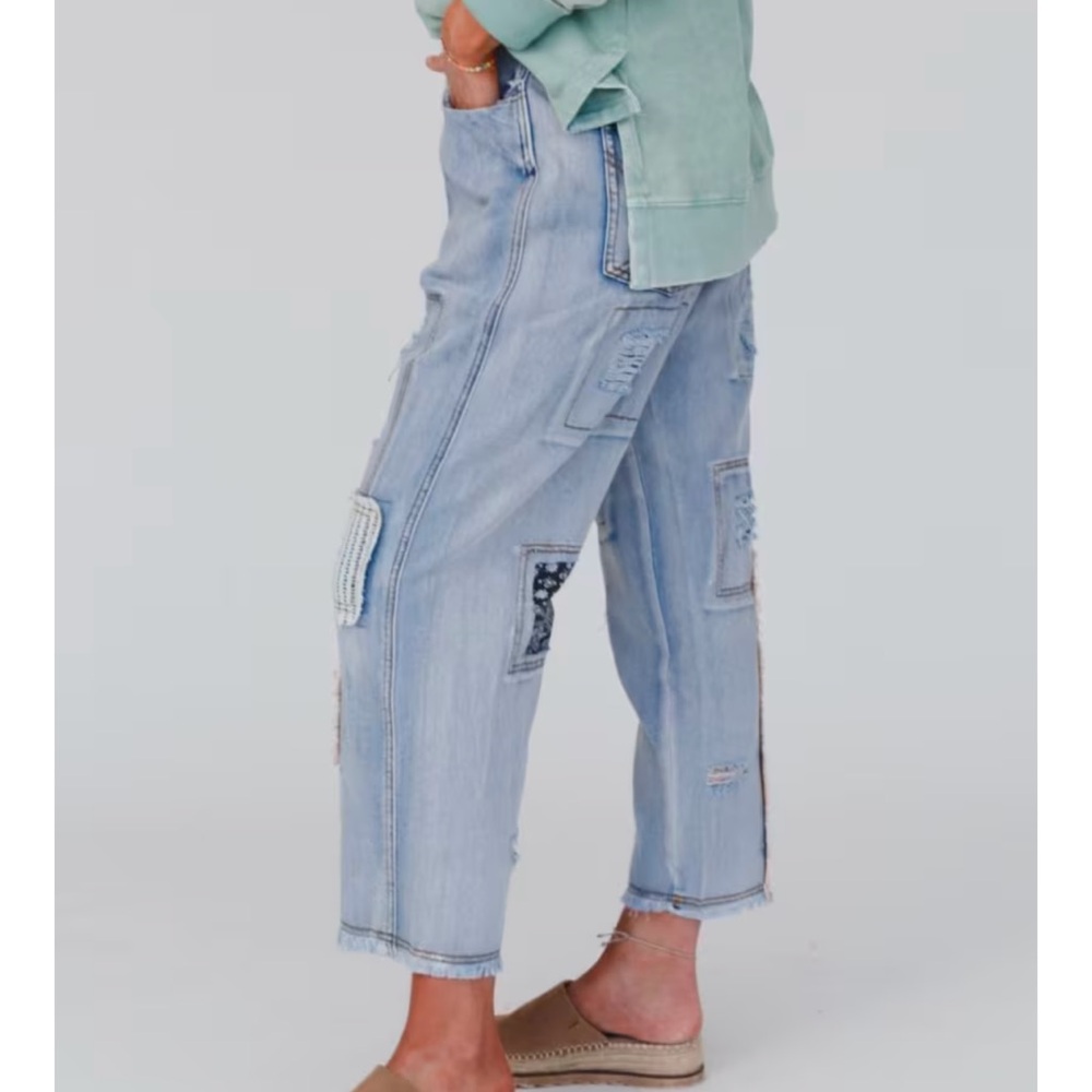 OFFSHORE PATCHWORK DETAIL PANTS - Picture 6 of 7